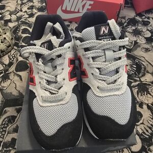 New Balance Kids' Black and Gray Sneakers